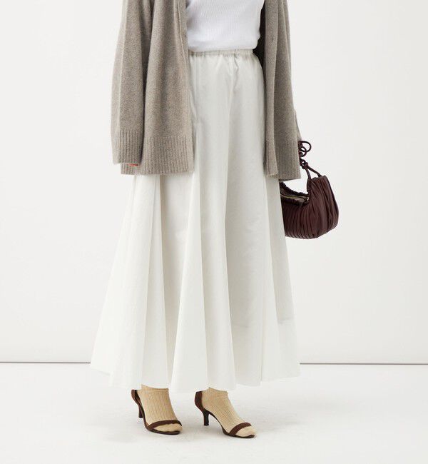 NOLLEY'S「《UVカット、速乾性、接触冷感》ウォッシャブルヴィンテージタフタマチ入りマキシスカート」|フレア|