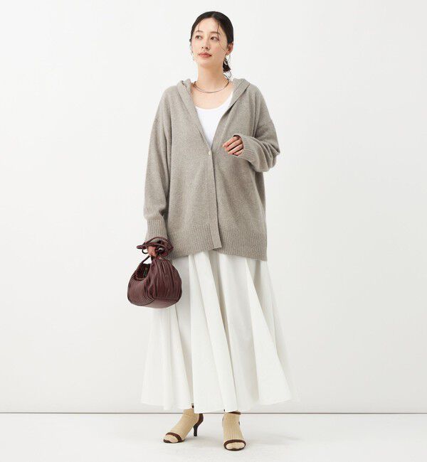 NOLLEY'S「《UVカット、速乾性、接触冷感》ウォッシャブルヴィンテージタフタマチ入りマキシスカート」|フレア|