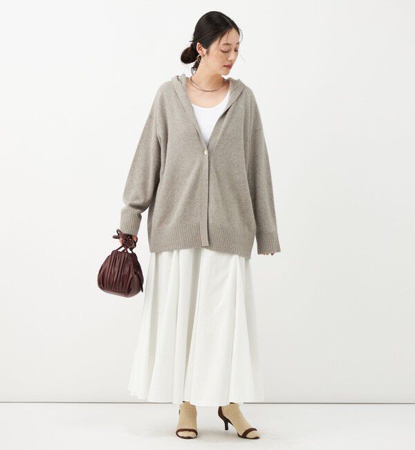 NOLLEY'S「《UVカット、速乾性、接触冷感》ウォッシャブルヴィンテージタフタマチ入りマキシスカート」|フレア|