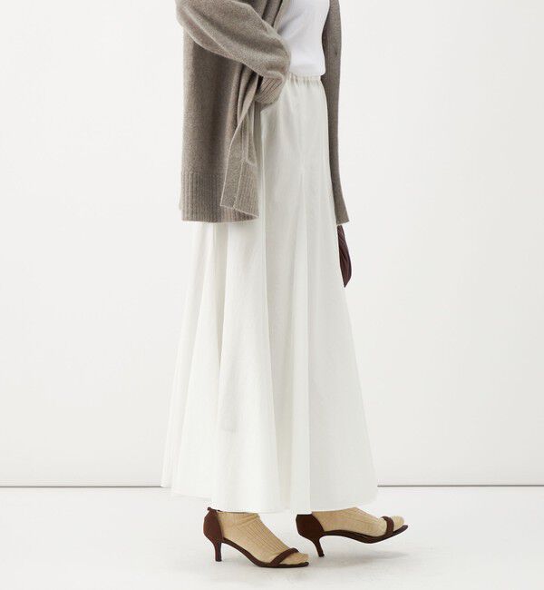 NOLLEY'S「《UVカット、速乾性、接触冷感》ウォッシャブルヴィンテージタフタマチ入りマキシスカート」|フレア|