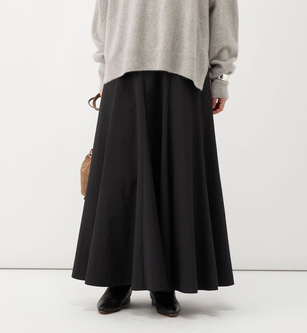 NOLLEY'S「《UVカット、速乾性、接触冷感》ウォッシャブルヴィンテージタフタマチ入りマキシスカート」|フレア|