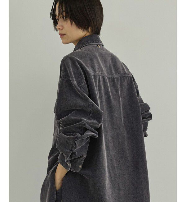 SALON adam et rope'「フェードコーデュロイオーバーシャツ / セットアップ対応」|シャツ・ブラウス|チャコール(06)