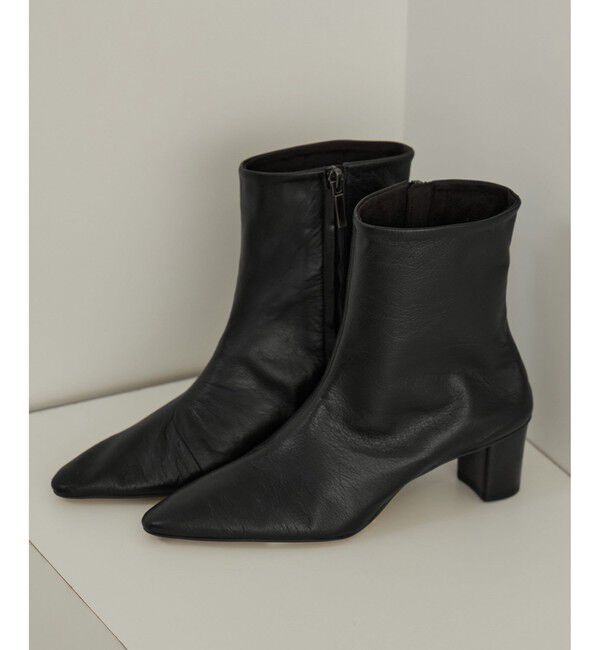 SALON adam et rope'「【W S（ドゥーブル）】ソフトレザーヒールショートブーツ」|ロングブーツ|