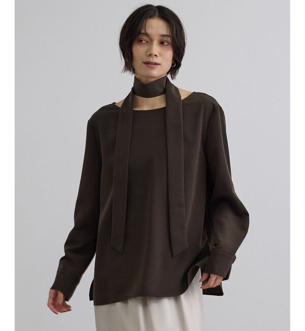SALON adam et rope'「【WEB限定】マットサテン2WAYプルオーバー / イージーケア・セットアップ対応」|シャツ・ブラウス|