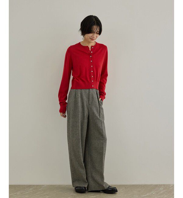 SALON adam et rope'「ファインフラノ2タックパンツ/ネップヘリンボン２タックパンツ」|スラックス|