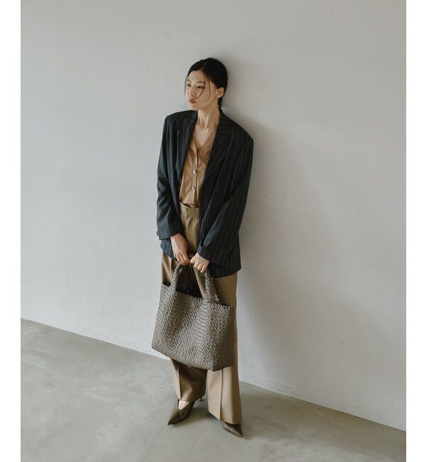 SALON adam et rope'「ファインフラノ2タックパンツ/ネップヘリンボン２タックパンツ」|スラックス|