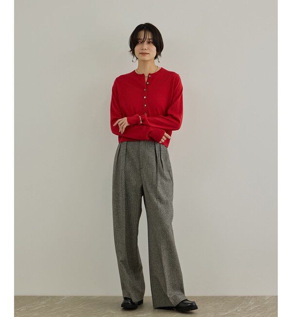 SALON adam et rope'「ファインフラノ2タックパンツ/ネップヘリンボン２タックパンツ」|スラックス|