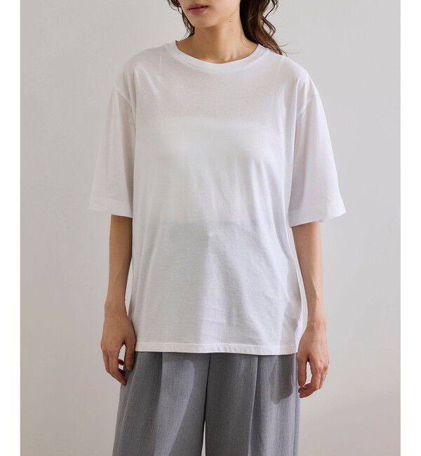 ROPE「【洗える】グレイス天竺 5分袖Tシャツ」|Tシャツ・カットソー|