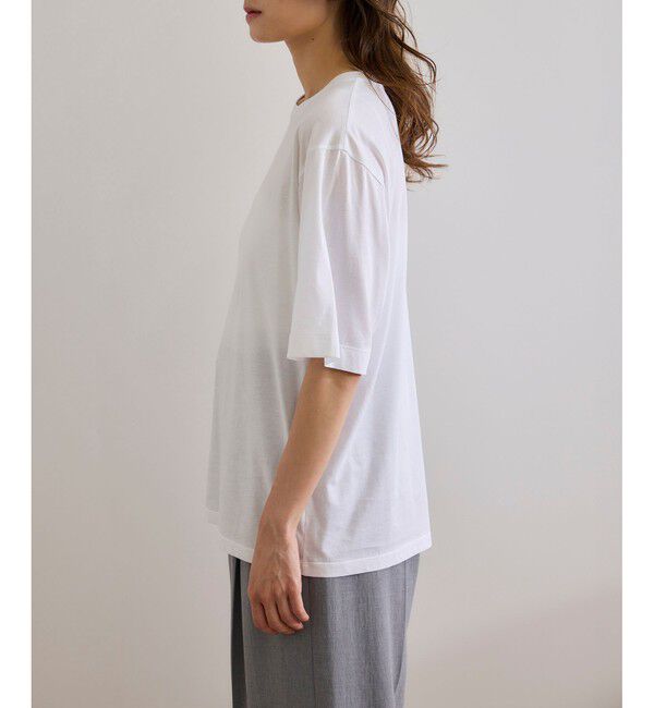 ROPE「【洗える】グレイス天竺 5分袖Tシャツ」|Tシャツ・カットソー|