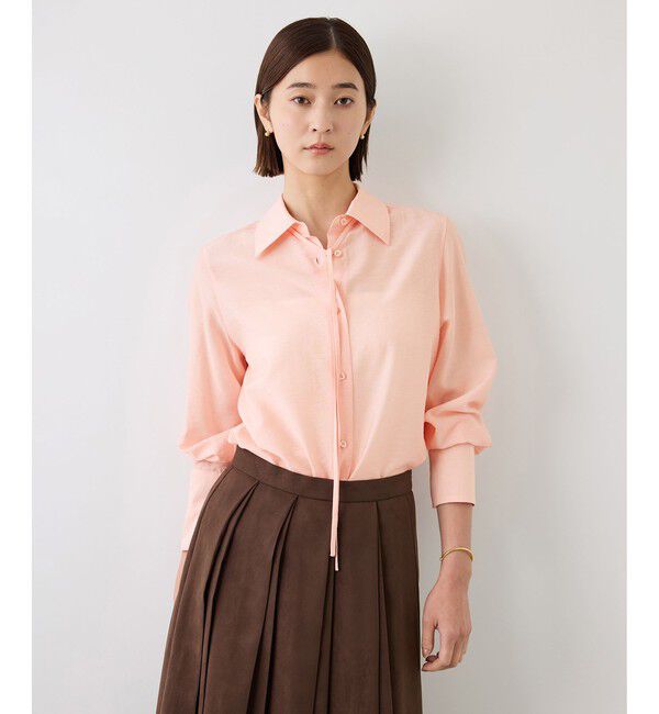 ROPE「【J'aDoRe・一部店舗限定サイズ】チョーカー付きロングカフスナローシャツ(取り外し可能)/イージーケア」|シャツ・ブラウス|