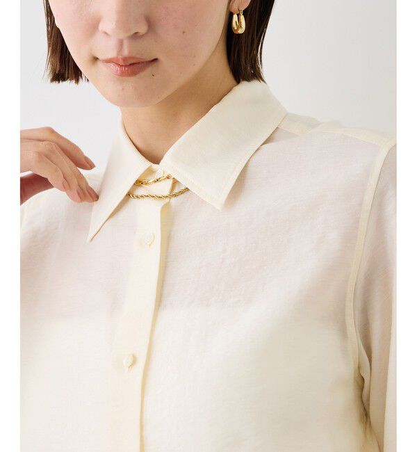 ROPE「【J'aDoRe・一部店舗限定サイズ】チョーカー付きロングカフスナローシャツ(取り外し可能)/イージーケア」|シャツ・ブラウス|