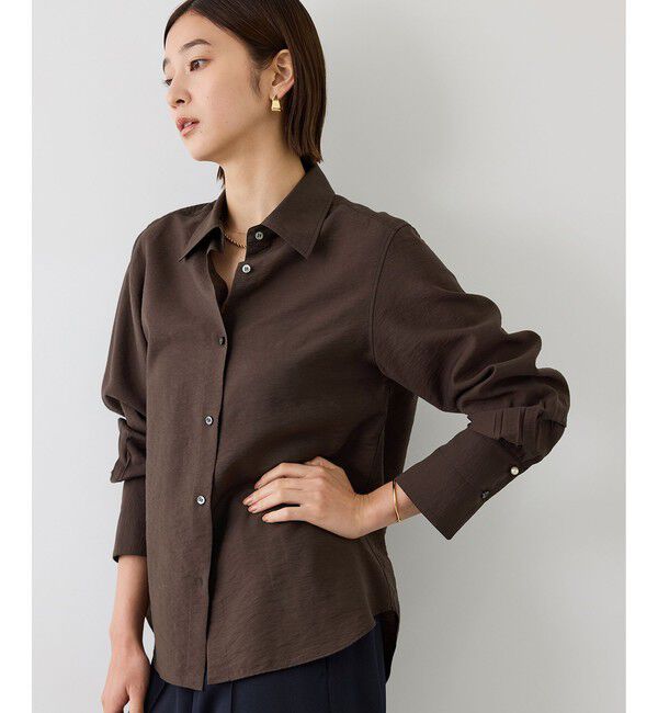 ROPE「【J'aDoRe・一部店舗限定サイズ】チョーカー付きロングカフスナローシャツ(取り外し可能)/イージーケア」|シャツ・ブラウス|