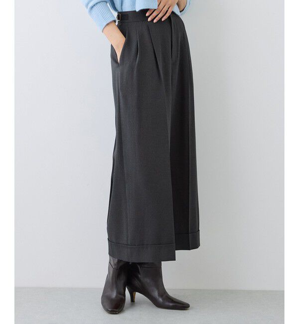ROPE「【J'aDoRe・一部店舗限定サイズ】レーヨンウールクロップドワイドパンツ」|チノ|