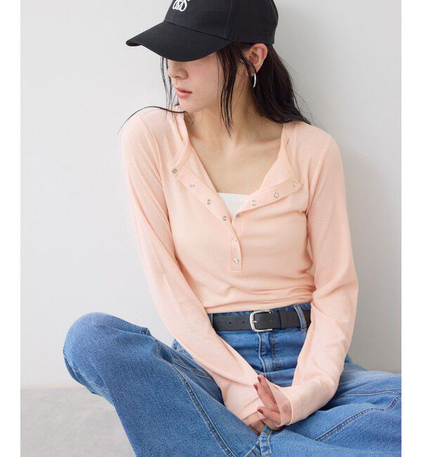 VIS「シアーヘンリーロングスリーブTシャツ」|Tシャツ・カットソー|