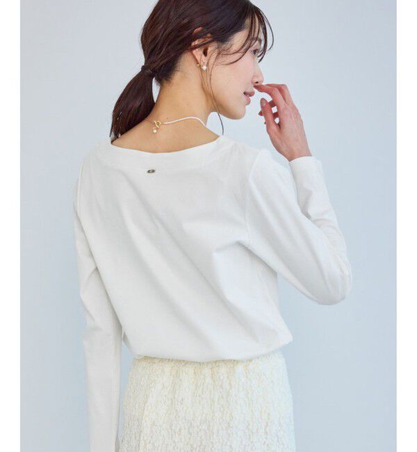 Rope&rsquo;Picnic「60シルケットボートネックジャケットインナー」|Tシャツ・カットソー|ホワイト(10)
