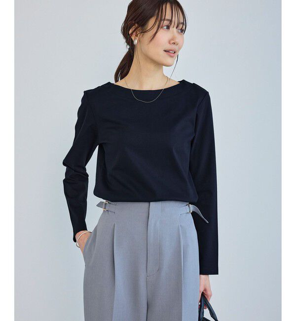 Rope&rsquo;Picnic「60シルケットボートネックジャケットインナー」|Tシャツ・カットソー|