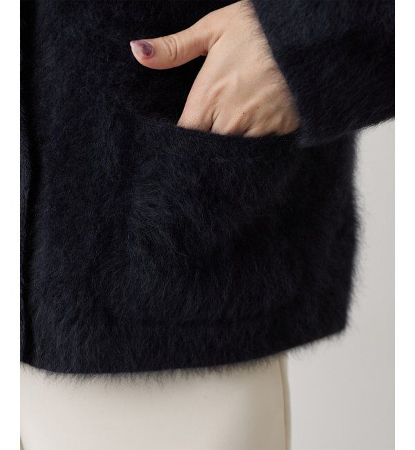  「〈WEB限定カラーあり〉カシミヤ混ファークルーネックニットジャケット」|ニット・セーター|