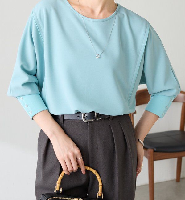  「シアー切替カットジョーゼットプルオーバー」|Tシャツ・カットソー|