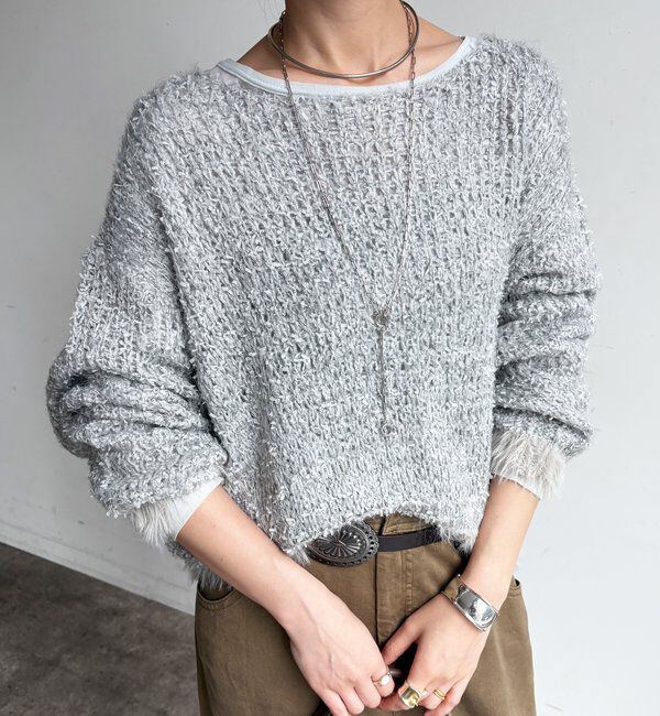  「テープヤーン&times;モヘアプルオーバー」|ニット・セーター|
