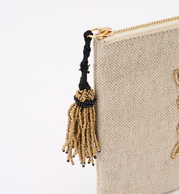  「【インド刺繍】フラットポーチ」|その他|