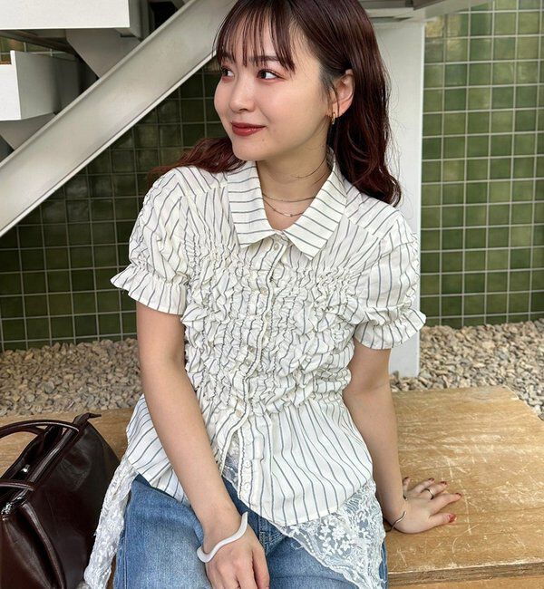  「26AWシャーリングシェイプシャツ」|シャツ・ブラウス|アイボリー