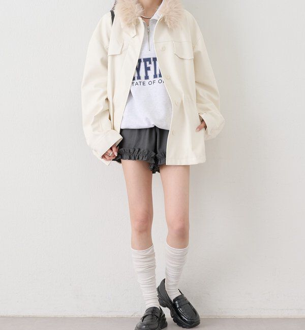  「ファー付きレザーブルゾン」|その他|