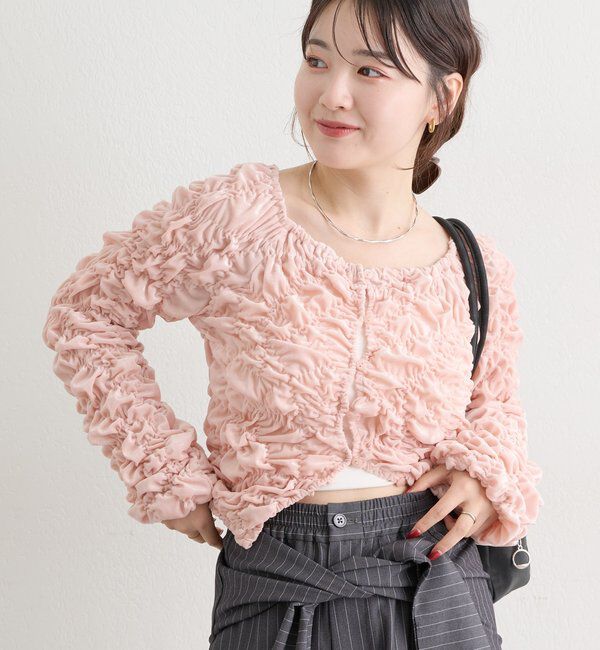  「長袖ベロアシャーリングカーディガン」|Tシャツ・カットソー|
