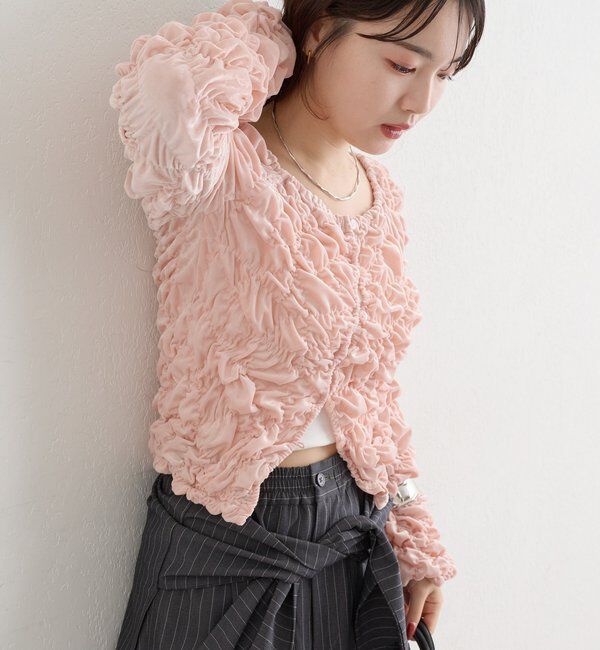  「長袖ベロアシャーリングカーディガン」|Tシャツ・カットソー|