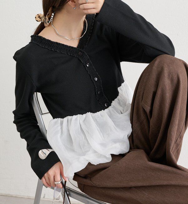  「ペプラムバルーンプルオーバー」|Tシャツ・カットソー|