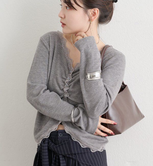  「26AWギャザーリブカーディガン」|Tシャツ・カットソー|グレー