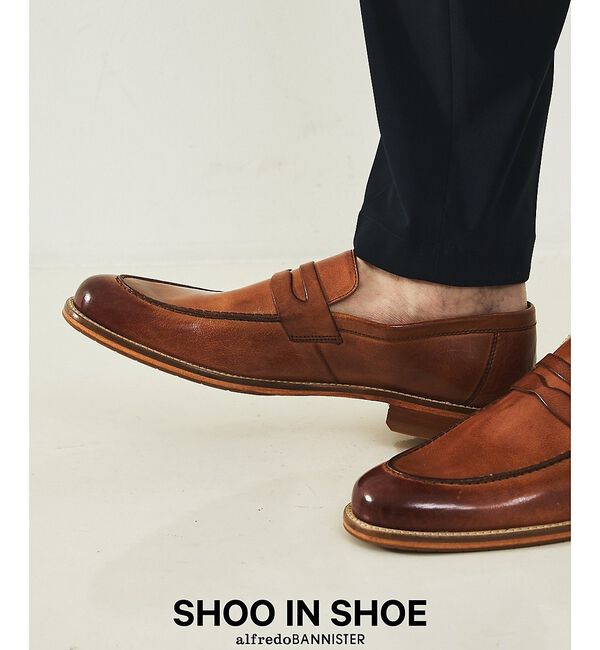 alfredoBANNISTER「【SHOO IN SHOE】定番 コインローファー/ビジネスシューズ」|ローファー|キャメル