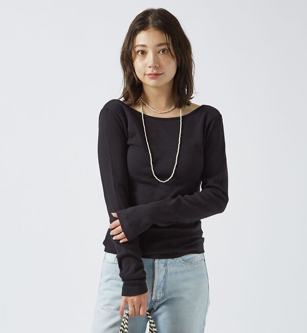 Rouge vif「【Robert P. Miller】パネルリブ バックオープンロンT / 背あき」|Tシャツ・カットソー|