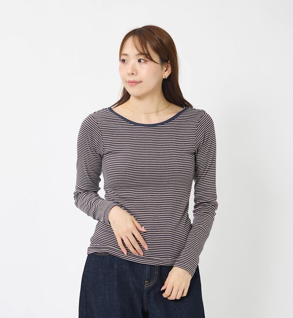 Rouge vif「【Robert P. Miller】パネルリブ バックオープンロンT / 背あき」|Tシャツ・カットソー|