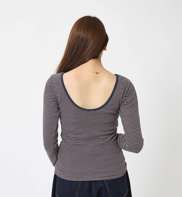 Rouge vif「【Robert P. Miller】パネルリブ バックオープンロンT / 背あき」|Tシャツ・カットソー|