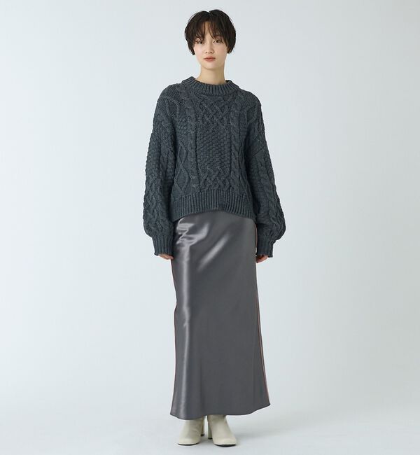 abahouse mavie「【ベッキーコラボ】サテンパイピングスカート」|スカート|