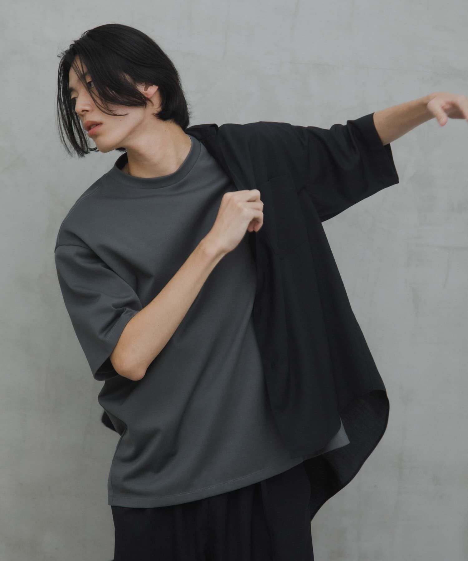 URBAN RESEARCH DOORS「Ultima Jersey Short-Sleeve T-shirts」|Tシャツ・カットソー|チャコールグレー