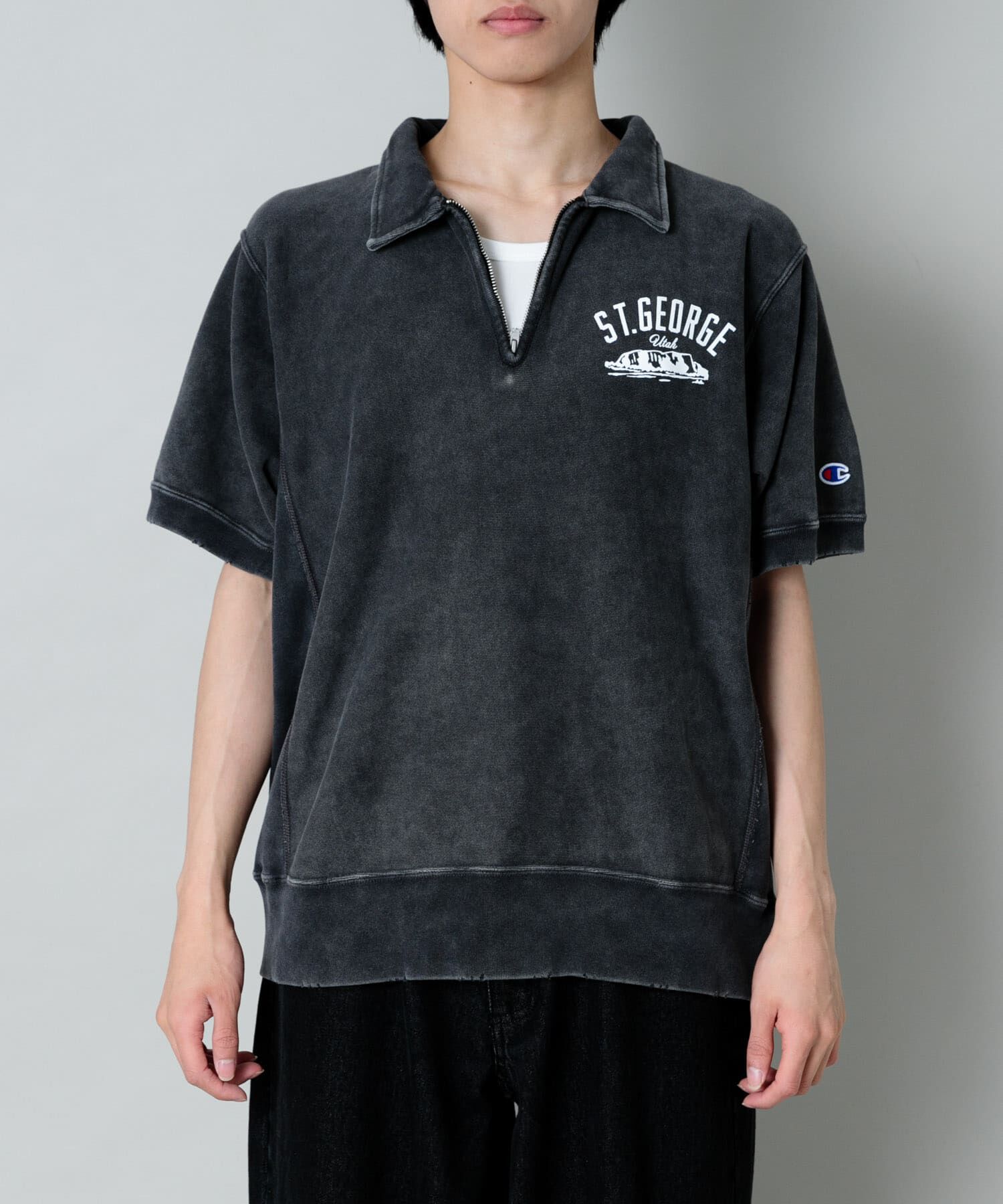 SENSE OF PLACE by URBAN RESEARCH「Champion　REVERSEWEAVE T-SHIRTS B」|Tシャツ・カットソー|ブラック