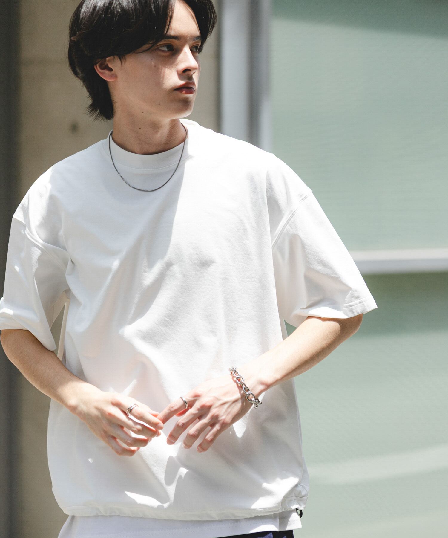 SENSE OF PLACE by URBAN RESEARCH「『接触冷感/ｲｰｼﾞｰｹｱ』ｸｲｯｸﾄﾞﾗｲｱｿｰﾄﾄﾞﾛｰｺｰﾄﾞ」|Tシャツ・カットソー|ホワイト