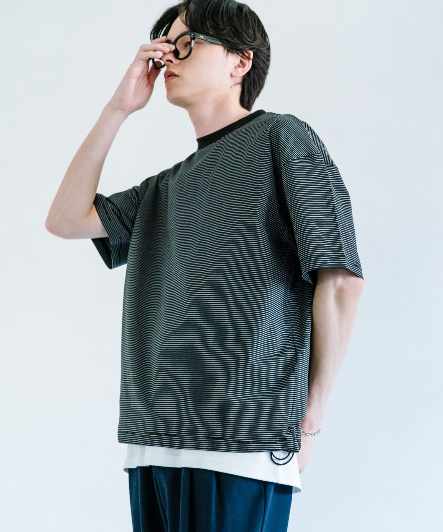 SENSE OF PLACE by URBAN RESEARCH「『接触冷感/ｲｰｼﾞｰｹｱ』ｸｲｯｸﾄﾞﾗｲｱｿｰﾄﾄﾞﾛｰｺｰﾄﾞ」|Tシャツ・カットソー|ブラック系その他