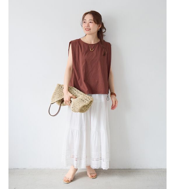  「《WEB限定アイテム》マルチファンクションショルダータックトップス」|Tシャツ・カットソー|
