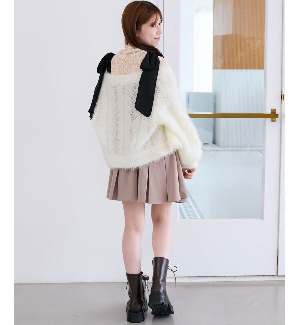  「ショルダーリボンミニワンピース」|ワンピース|