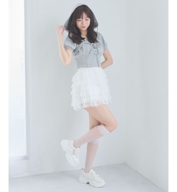 「フード付きキラキラスウェットトップス」|Tシャツ・カットソー|