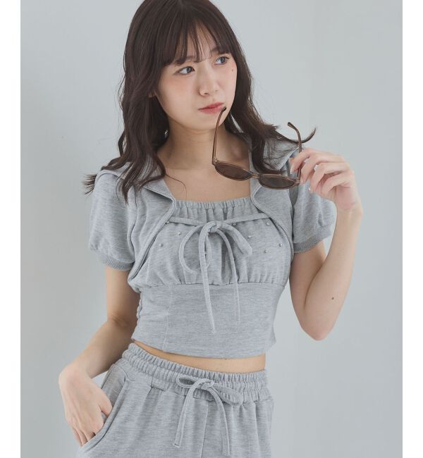  「フード付きキラキラスウェットトップス」|Tシャツ・カットソー|