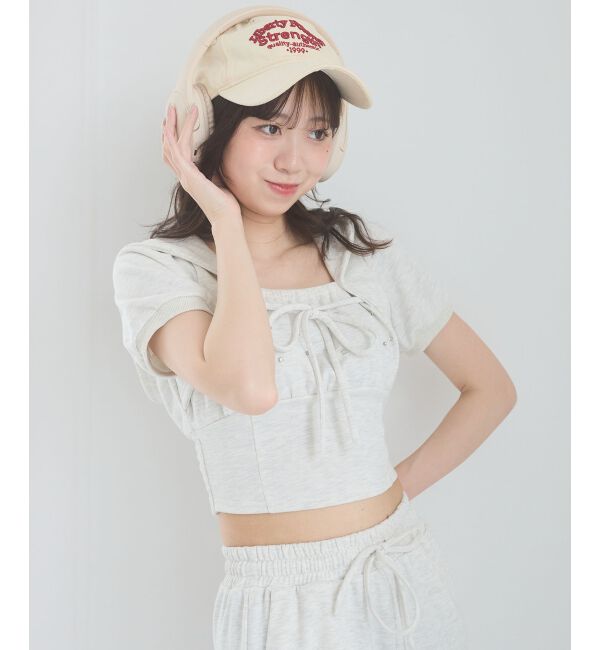  「フード付きキラキラスウェットトップス」|Tシャツ・カットソー|