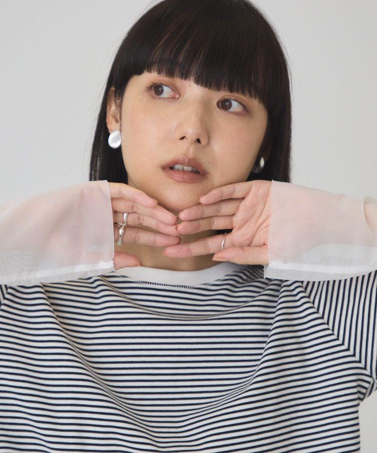 AMERICAN HOLIC「袖チュールドッキングプルオーバー」|Tシャツ・カットソー|