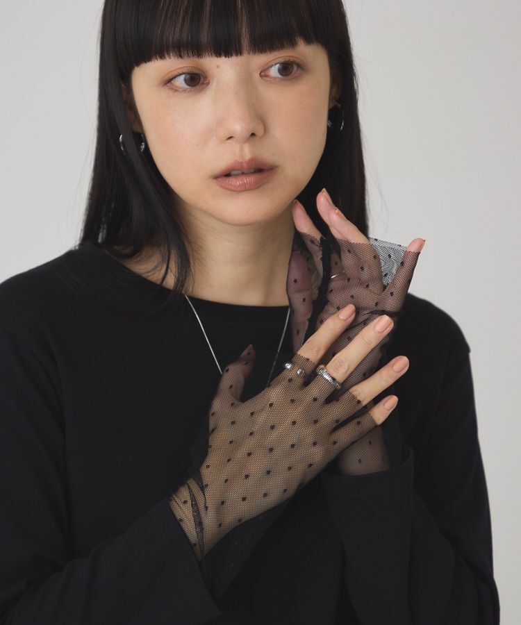 AMERICAN HOLIC「袖チュールドッキングプルオーバー」|Tシャツ・カットソー|