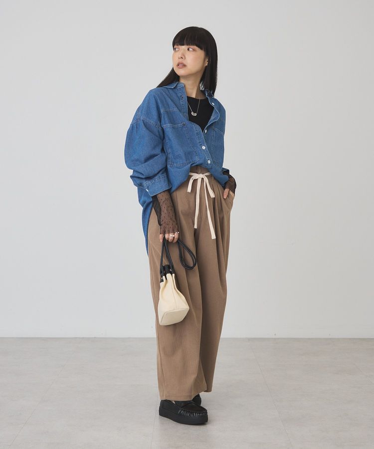 AMERICAN HOLIC「袖チュールドッキングプルオーバー」|Tシャツ・カットソー|