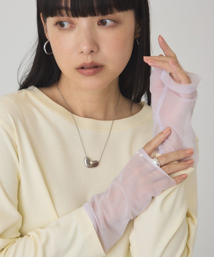 AMERICAN HOLIC「袖チュールドッキングプルオーバー」|Tシャツ・カットソー|Yellow