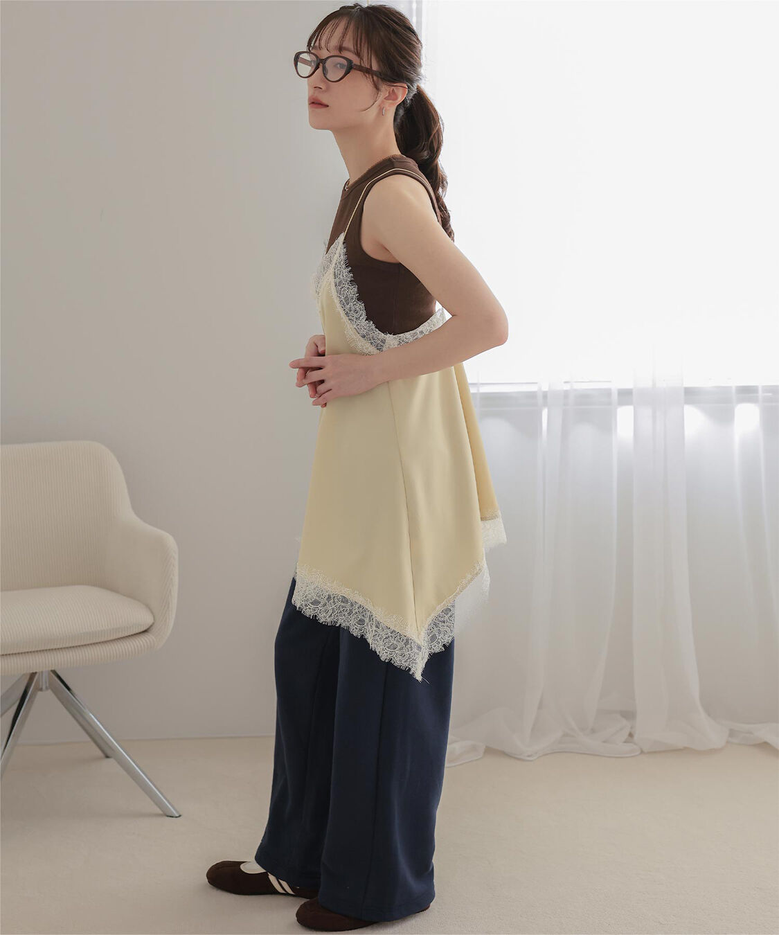 miette「マットサテンレースキャミワンピース」|ワンピース|