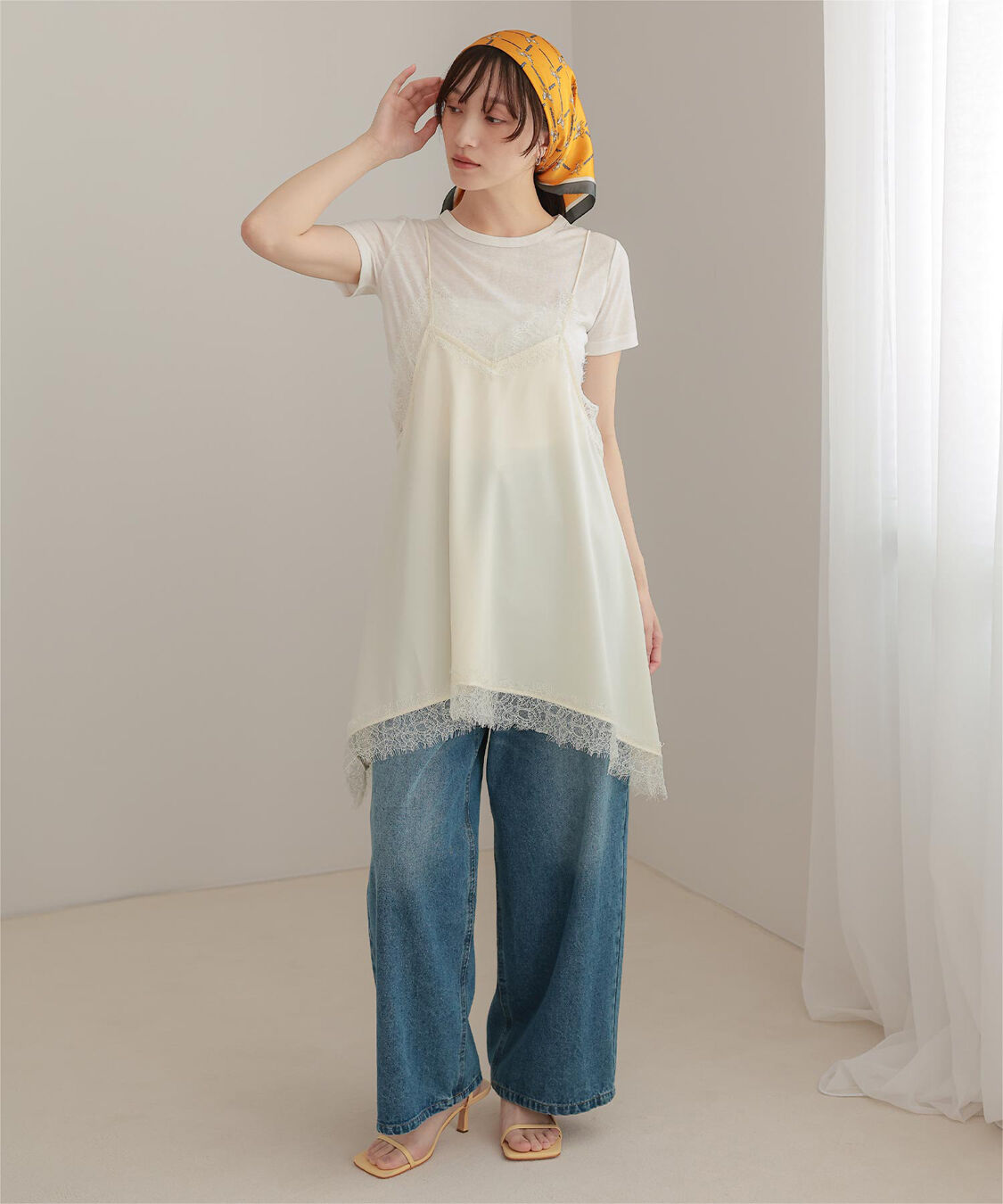 miette「マットサテンレースキャミワンピース」|ワンピース|